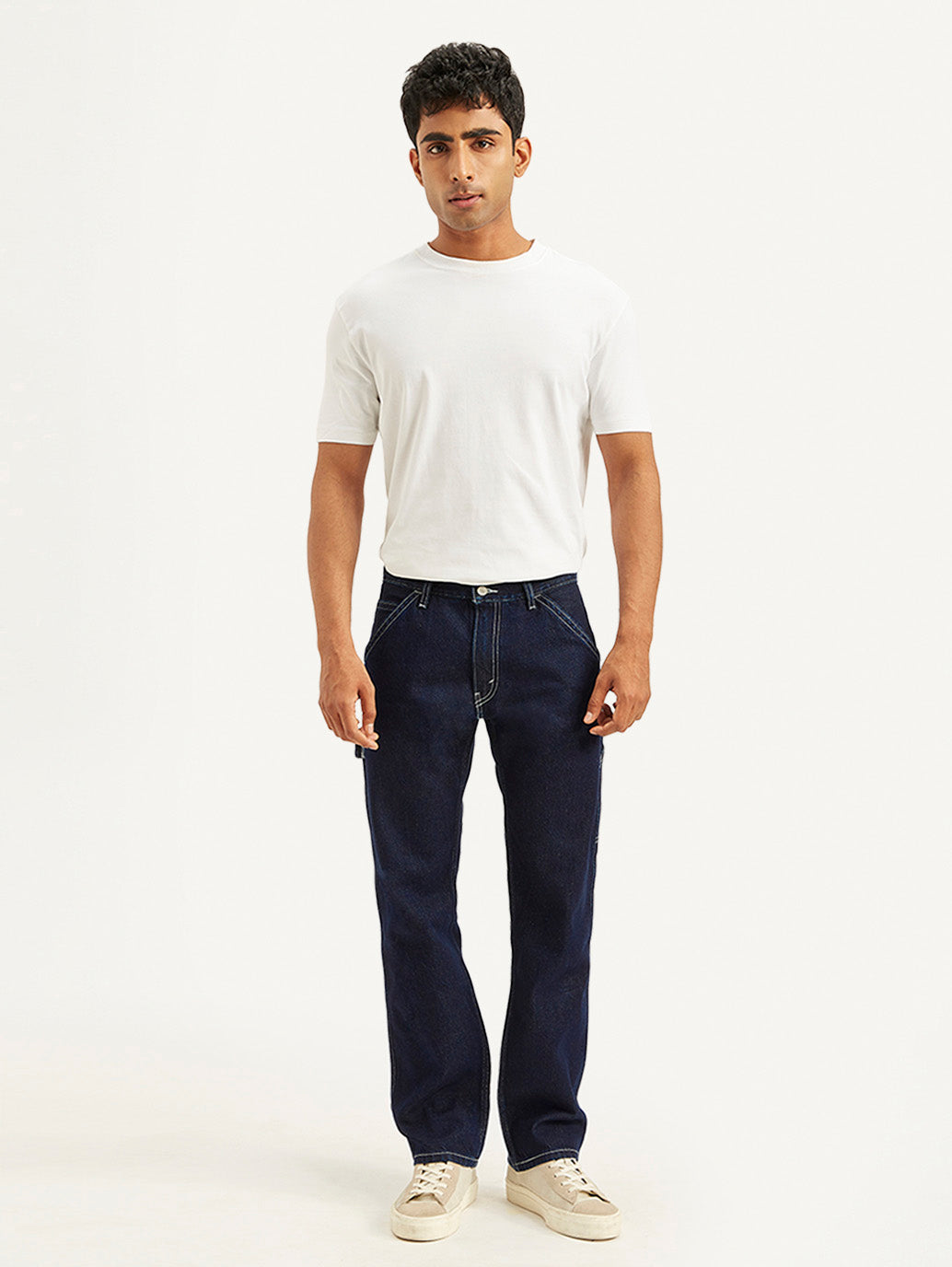 Men's 555 Navy Blue Loose Fit Mid Rise Jeans - 0bb1dffed2a53cb0e0908cd2c01b55cc View