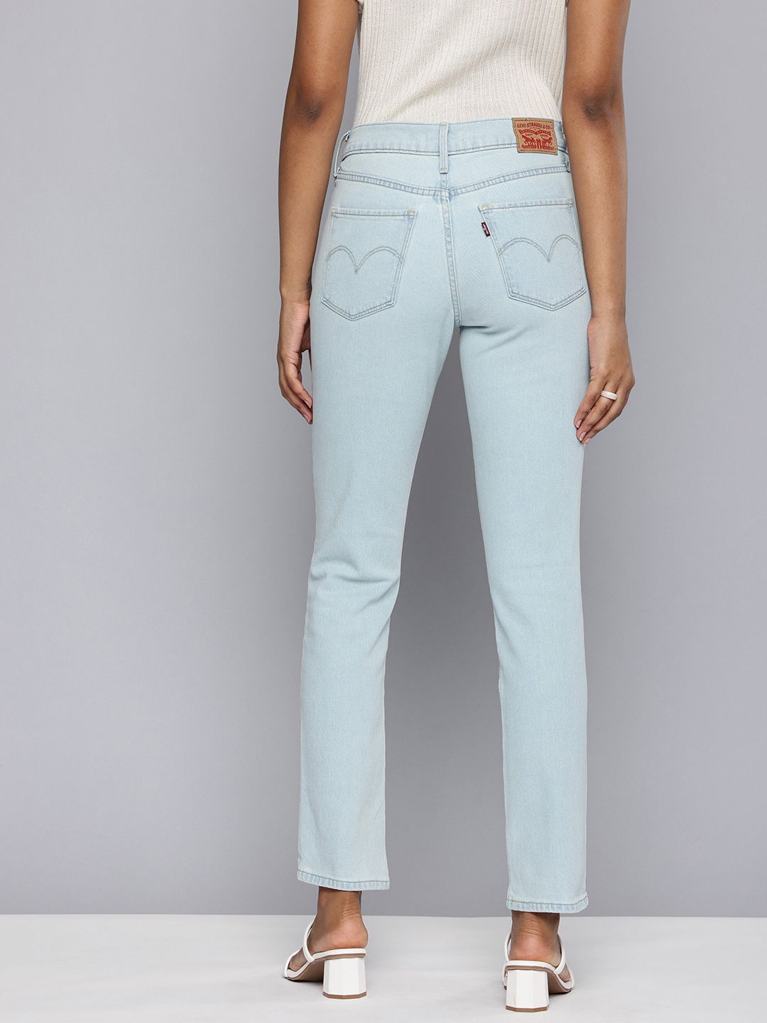 Women's 312 Blue Straight Fit Mid Rise Jeans - 0d04c3baf5b61773482dd2ded7029b23 View