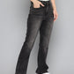 Women's 725 Black Flared Fit High Rise Jeans - 0d31437d-9b32-47cd-902b-8dedf0fda31b1737628098131-Womens-High-Rise-725-Slim-Bootcut-Fit-Black-Jeans-3991737628-2 View