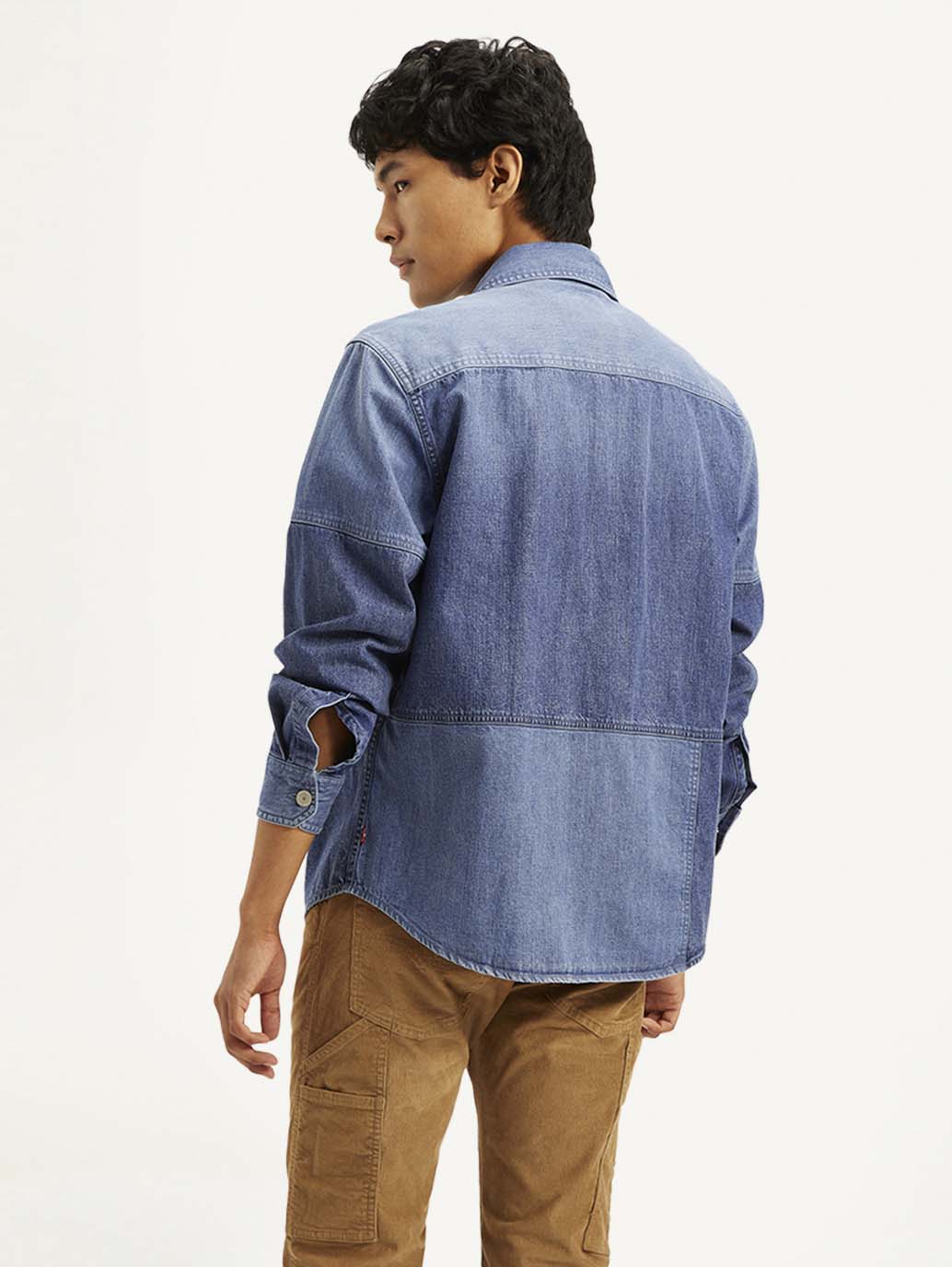 Men's Colorblock Relaxed Fit Denim Overshirt - 0ed40370324dad2492665283e24a08a1 View