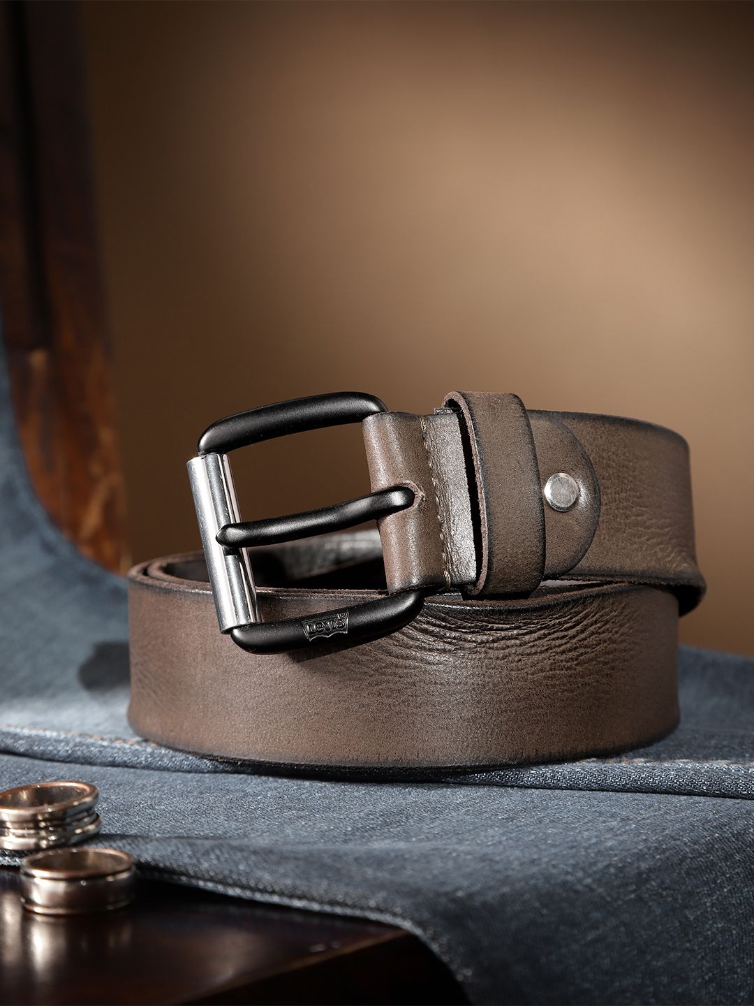 Men's Olive Solid Belt - 0f8e67d7-733f-40fb-b281-a4bfbee89b491744201238438-Levis-Men-Leather-Belt-1261744201238167-1 View