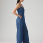Women's Solid Blue Jumpsuit - 0fafd2d6a38cdc1b730007e3428d1c51 View