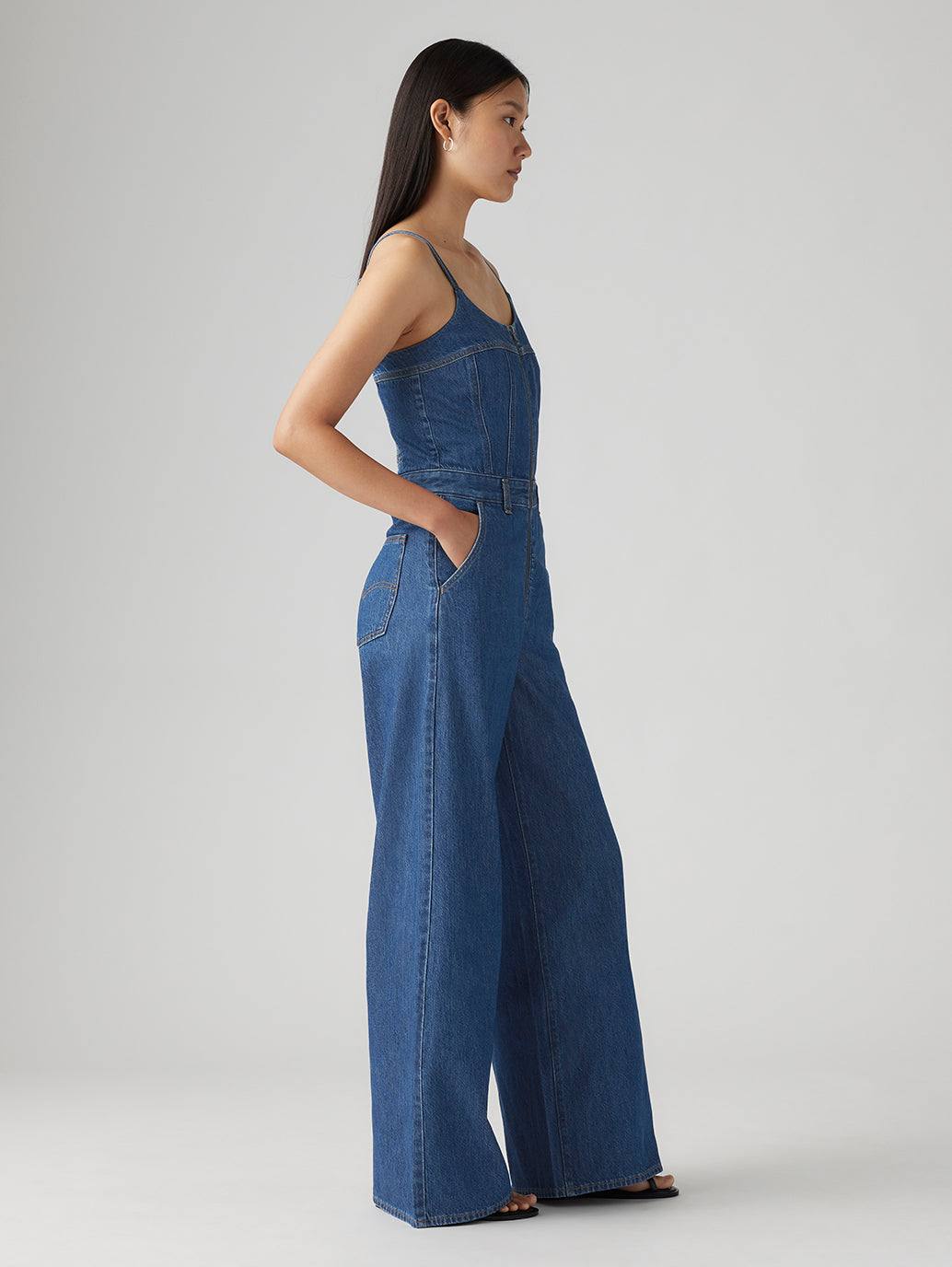 Women's Solid Blue Jumpsuit - 0fafd2d6a38cdc1b730007e3428d1c51 View