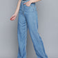 Women's Indigo Baggy Fit High Rise Jeans - 1127f4f72ac4030a364bc6d02c6623d5 View