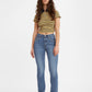 Women's 501 Blue Straight Fit High Rise Jeans - 6070513a-98e0-4a00-a534-b66d9c469e66 View