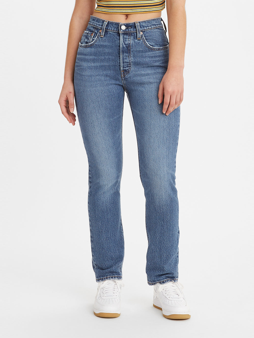 Women's 501 Blue Straight Fit High Rise Jeans - fd063e9a-5d45-426f-8f73-678c364cf7d9 View