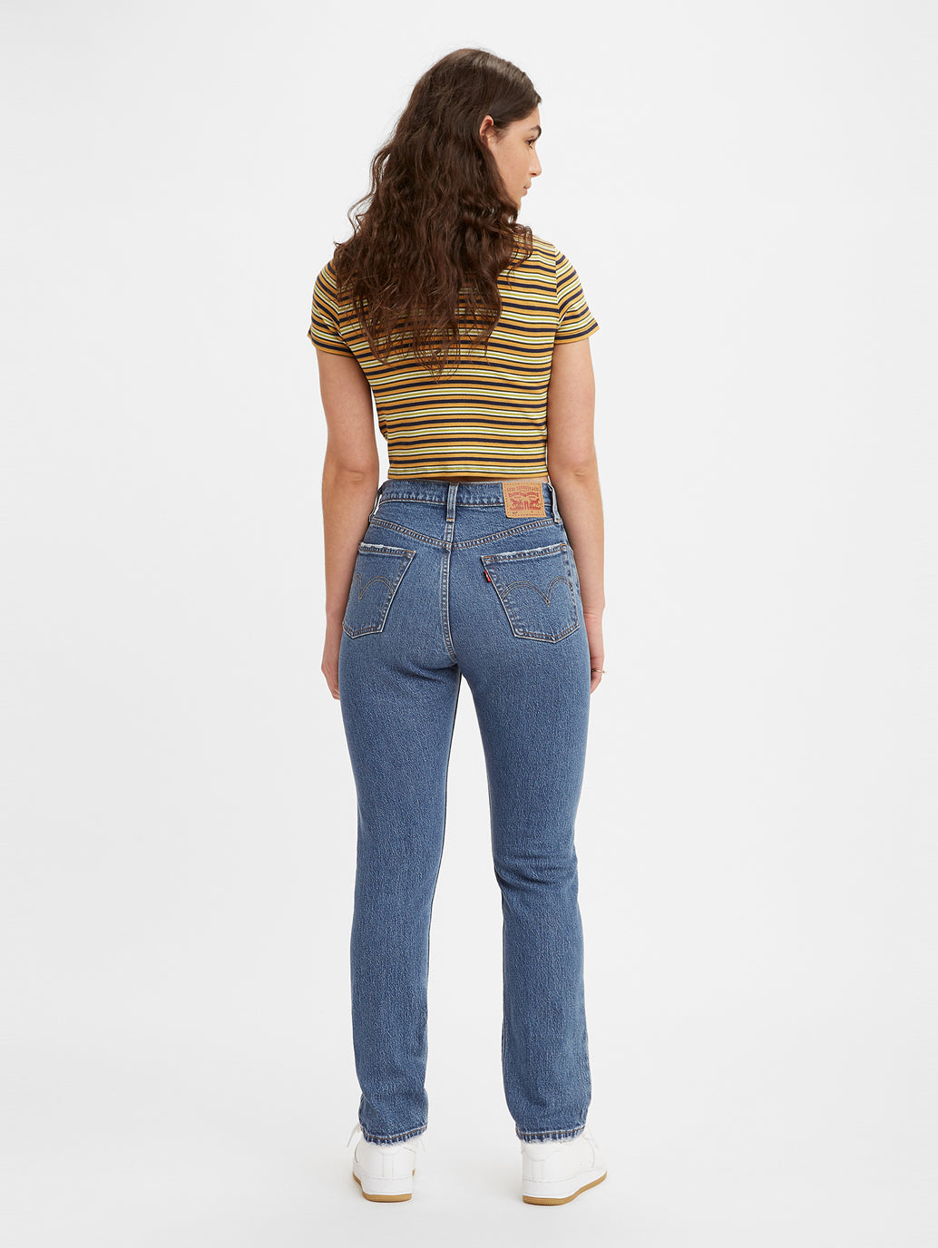Women's 501 Blue Straight Fit High Rise Jeans - 93178dcb-1e24-4d76-9af0-8d762eb70633 View