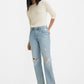 Women's 501 Blue Straight Fit Mid Rise Jeans - 9762ddba-61d4-4f81-b6bb-0b279a97b3bd View