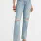 Women's 501 Blue Straight Fit Mid Rise Jeans - 200d7047-a227-42cf-8c1f-23478bfd56f5 View