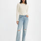 Women's 501 Blue Straight Fit Mid Rise Jeans - 61d645ef-8893-4a3b-aa41-57314d619179 View