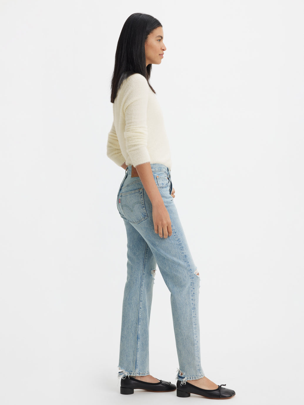 Women's 501 Blue Straight Fit Mid Rise Jeans - 6e1738fe-6e9e-41a8-8dac-98a78570137e View