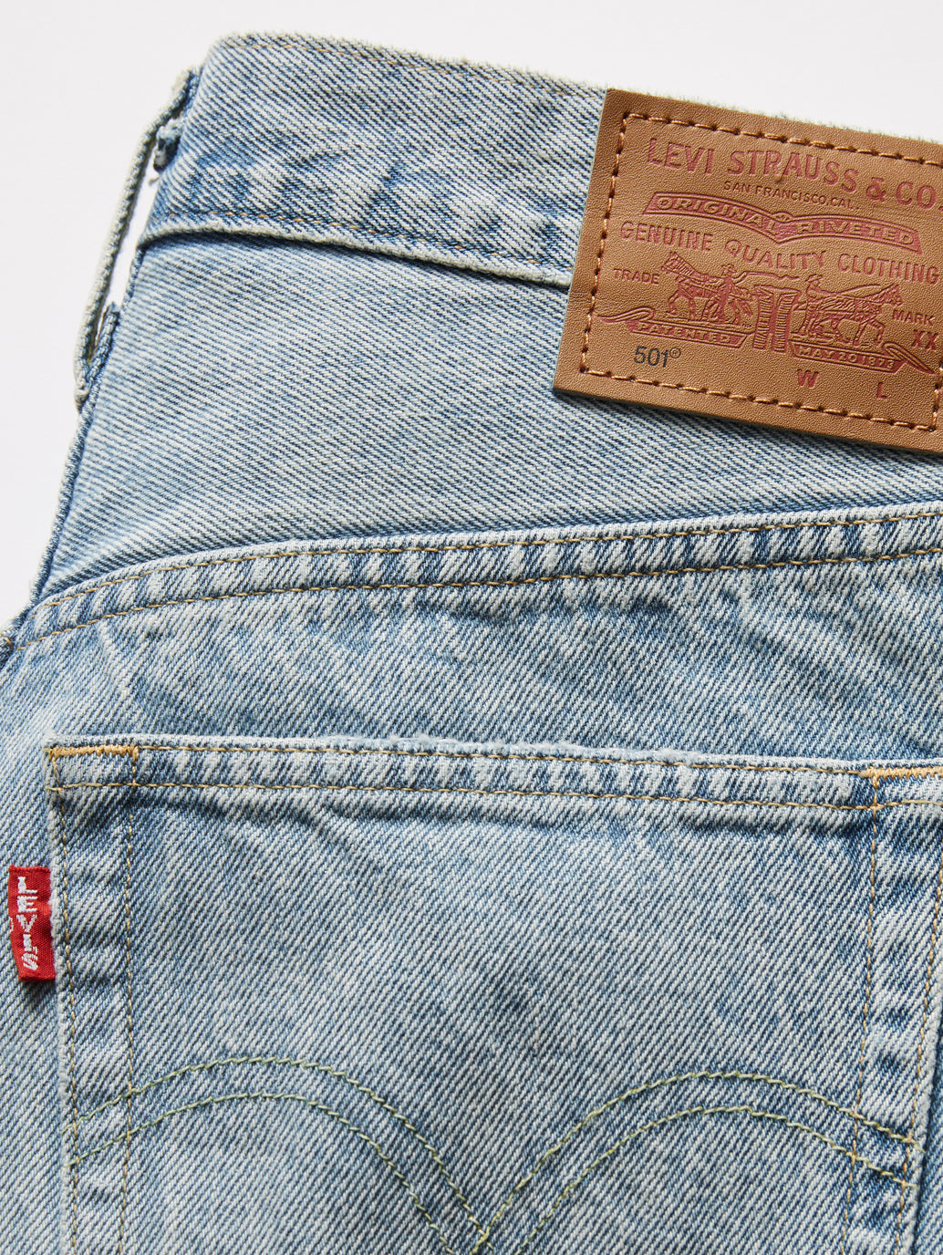 Women's 501 Blue Straight Fit Mid Rise Jeans - 0bcca7eb-f9ec-4060-a331-6b69a298d32f View