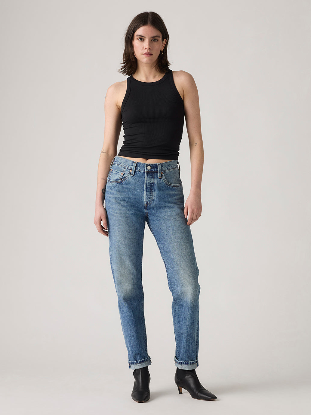 Women's 501 Indigo Straight Fit High Rise Jeans