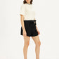 Women's Mid Rise Black Relaxed Fit Shorts - 1349f32ab543ac4a336cb35256a535ff View