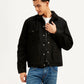 Men's Solid Black Spread Collar Denim Jacket - Styleshot View
