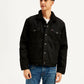 Men's Solid Black Spread Collar Denim Jacket - Front View