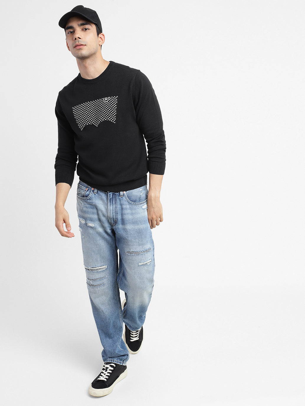 Men's Brand Logo Crew Neck Sweatshirt - f5448fad-dfec-4b74-8989-5c3b69a0b092 View