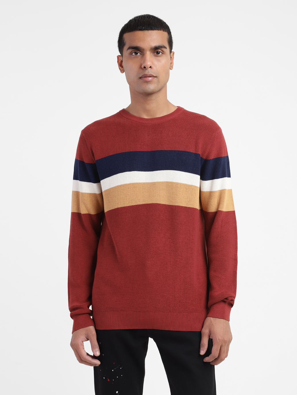 Men's Colorblock Crew Neck Sweater - 7b05a72d-fdcf-498e-bb87-702db4253854 View