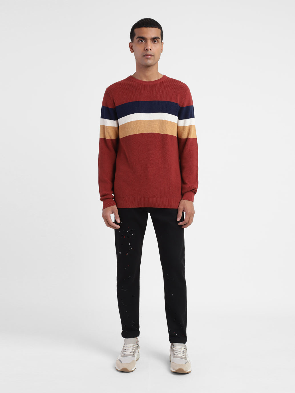 Men's Colorblock Crew Neck Sweater - 94f06827-fd2b-4c1a-aafe-391c8cc54f97 View