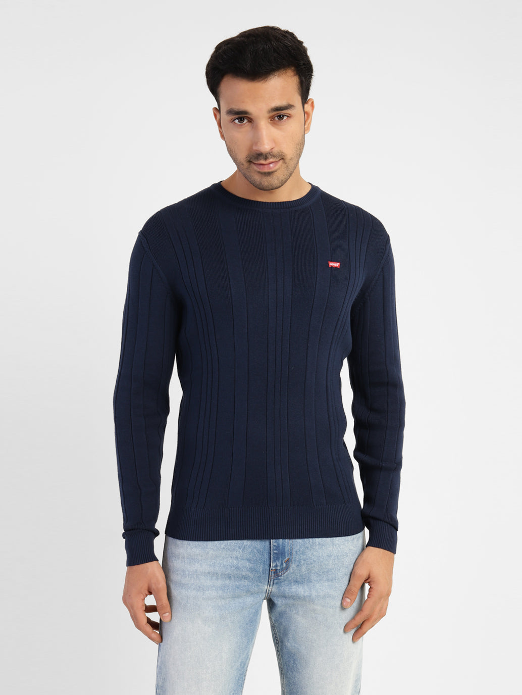 Men's Self Design Round Neck Sweater - 366a23f8-b40b-4b0e-a659-7dffcafaed0b View