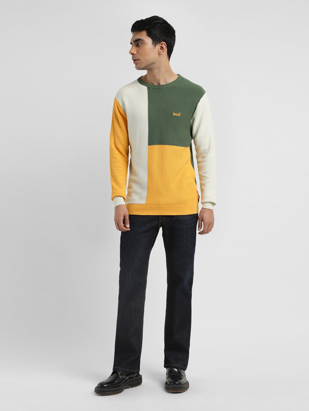 Men's Colorblock Crew Neck Sweater - aaf5c456-1c93-49f7-b51a-090d81074604 View