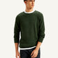 Men's Redloop Textured Olive Crew Neck Sweater - Styleshot View