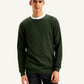 Men's Redloop Textured Olive Crew Neck Sweater - Front View