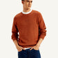 Men's Redloop Textured Rust Crew Neck Sweater - Styleshot View