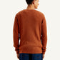 Men's Redloop Textured Rust Crew Neck Sweater - Back View