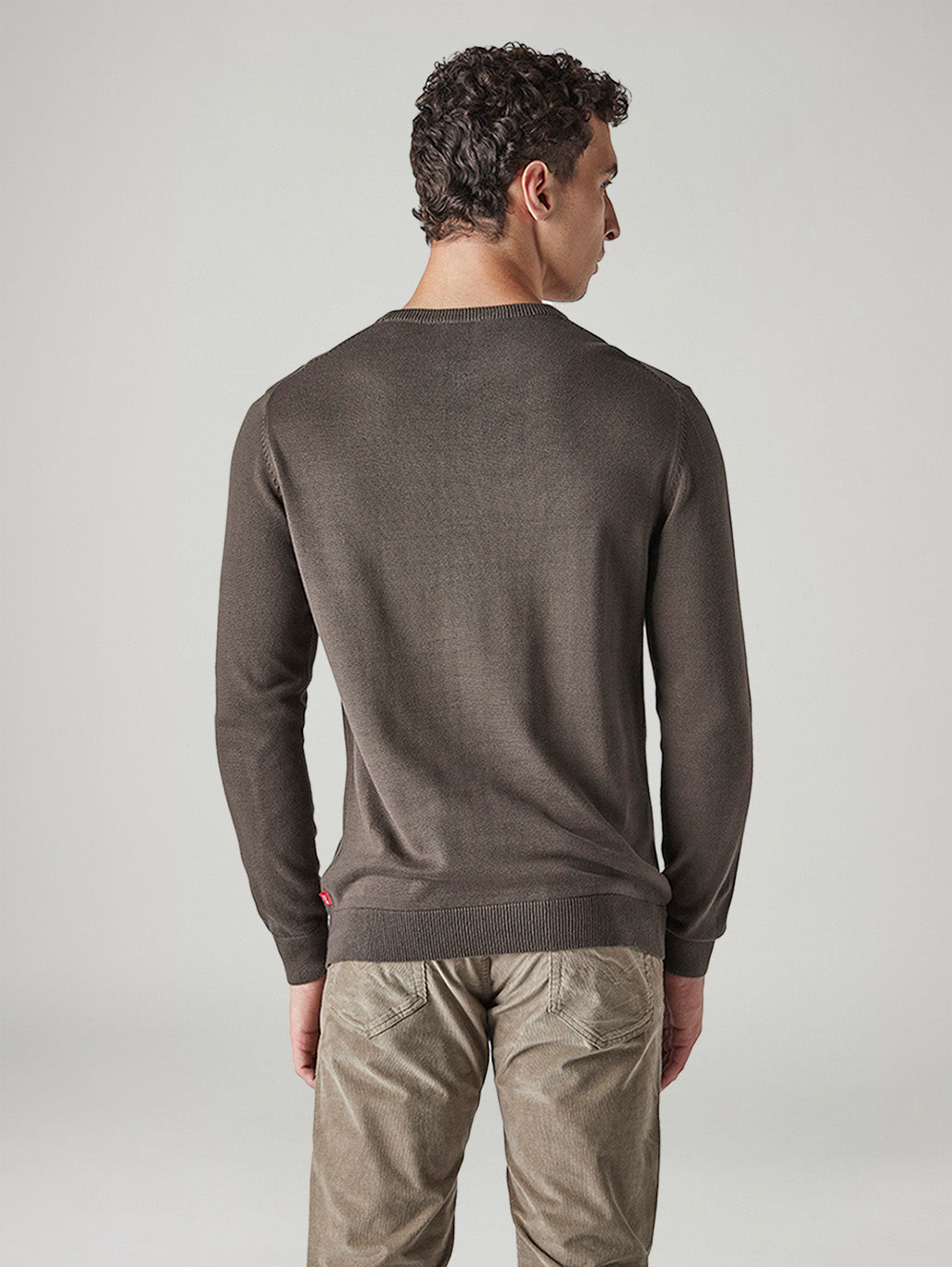 Men's Brand Logo Crew Neck Jersey Sweatshirt - Back View