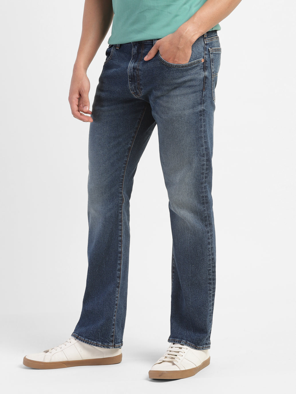 Men's 517 Blue Bootcut Fit Mid Rise Jeans - b0db8161-edf7-490b-9a34-a0f66416d2c9 View