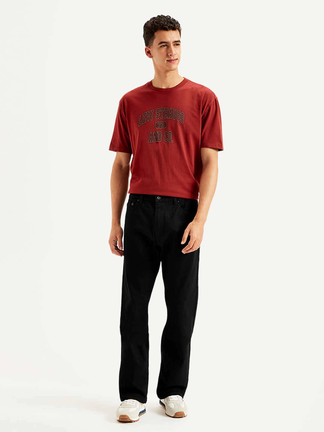 Men's 517 Black Bootcut Fit Mid Rise Jeans - Front View