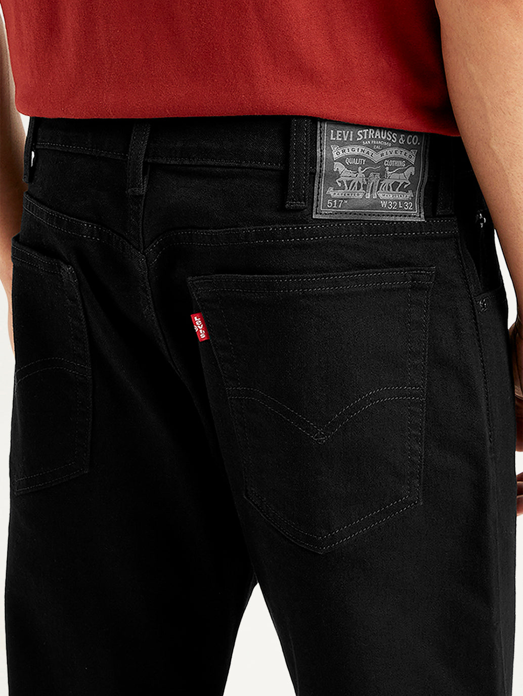 Men's 517 Black Bootcut Fit Mid Rise Jeans - Detail View