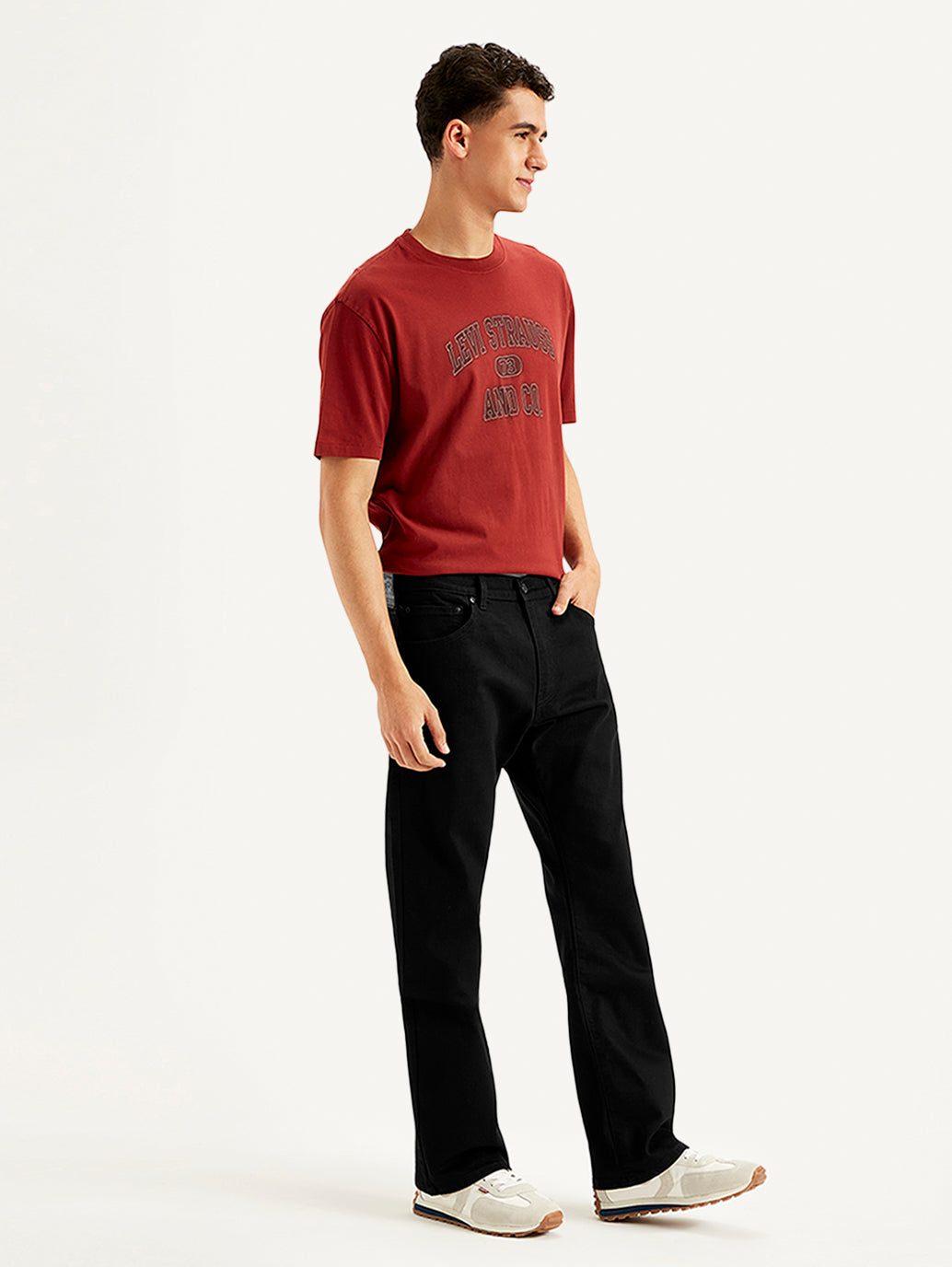 Men's 517 Black Bootcut Fit Mid Rise Jeans - Side View