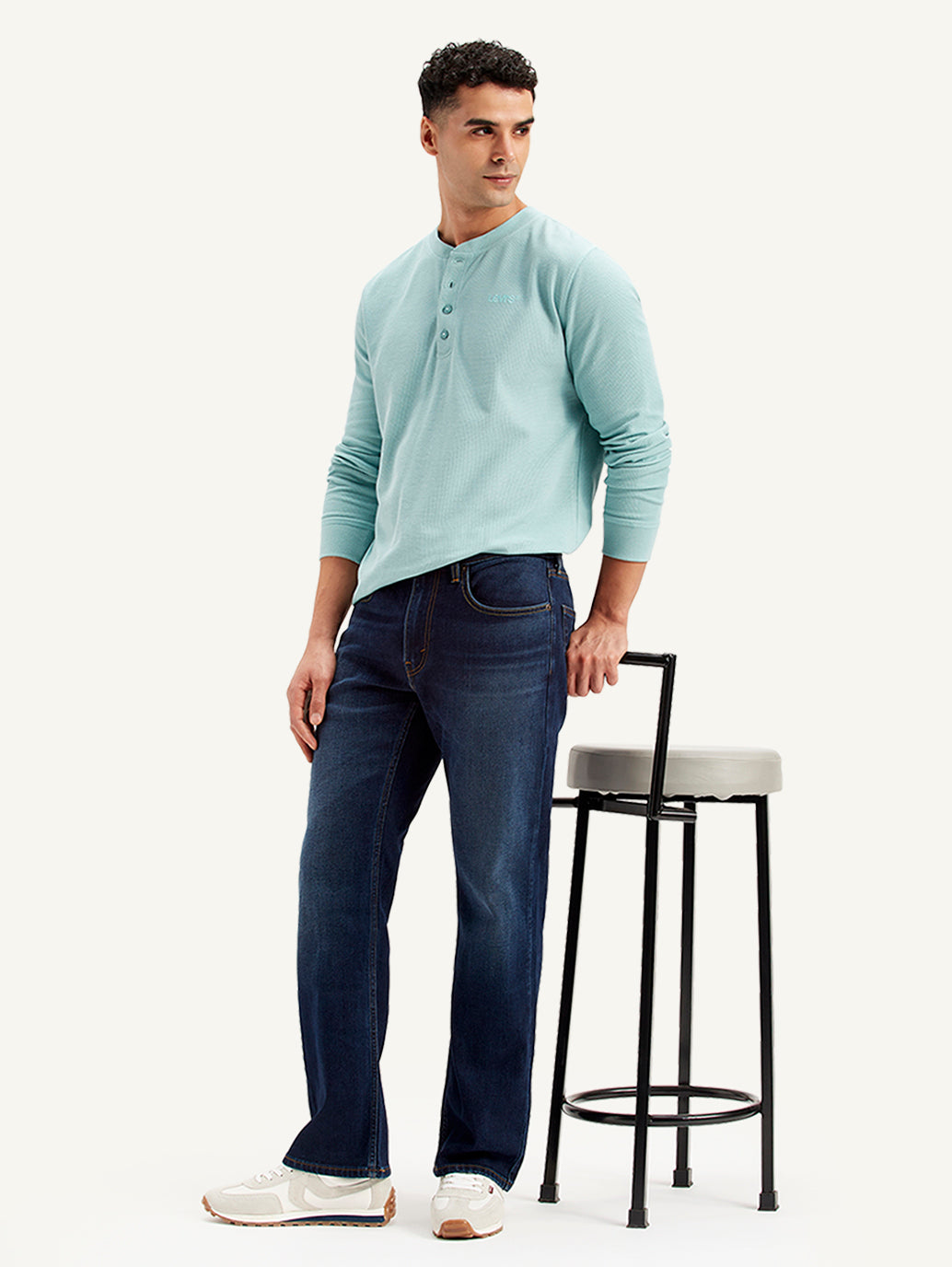Men's 517 Dark Blue Bootcut Fit Mid Rise Jeans - 10fcbf53-0e04-4c04-ab62-16a82e1f2f21 View