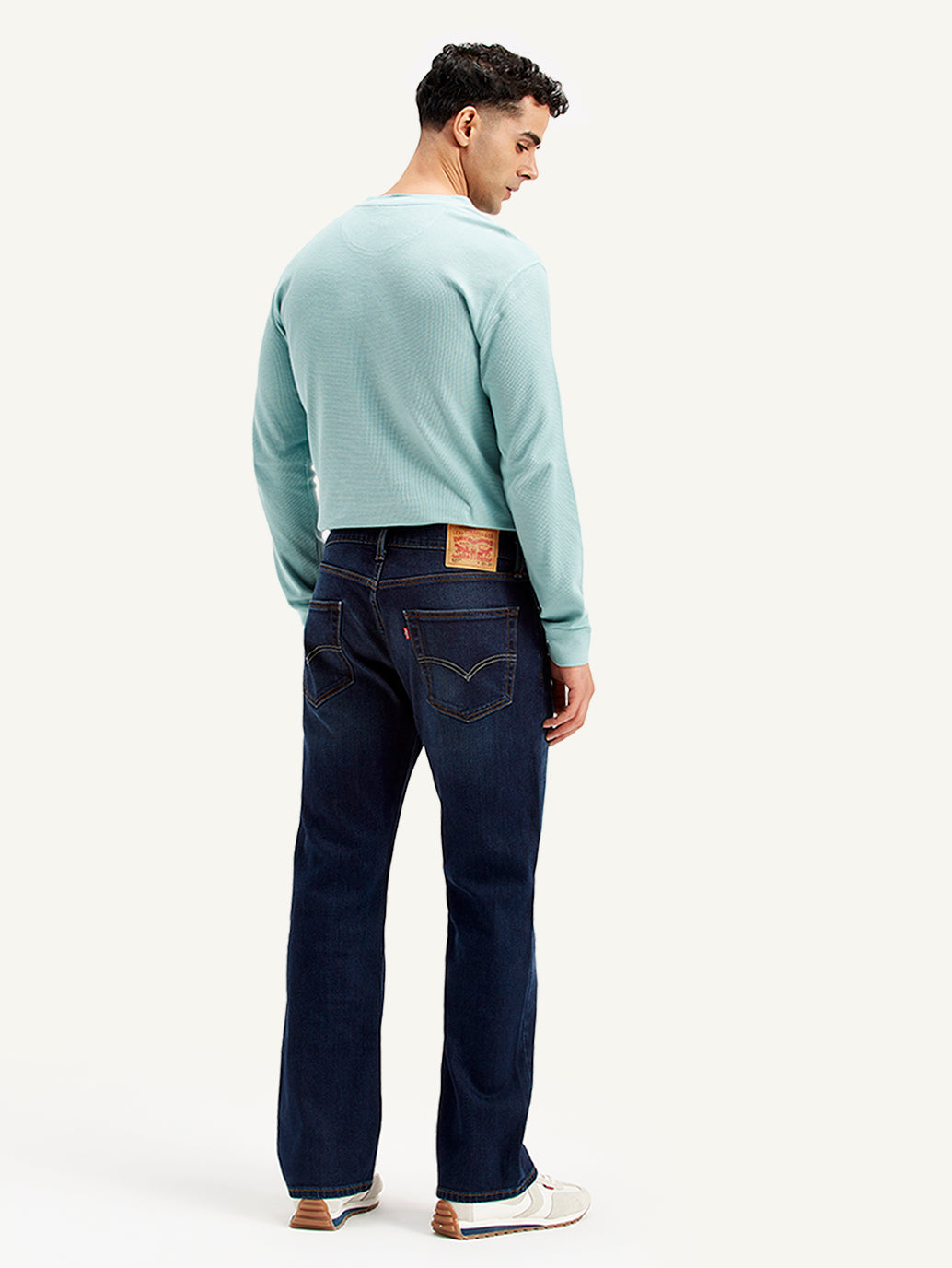 Men's 517 Dark Blue Bootcut Fit Mid Rise Jeans - c97ff1fe-2395-4d44-b431-80b86a3f433e View