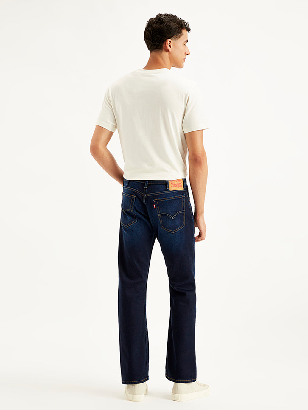 Men's 517 Dark Blue Bootcut Fit Mid Rise Jeans - Back View