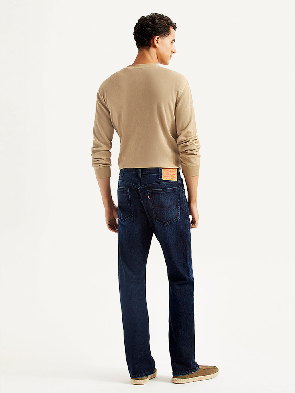 Men's 517 Dark Blue Bootcut Fit Mid Rise Jeans - Back View