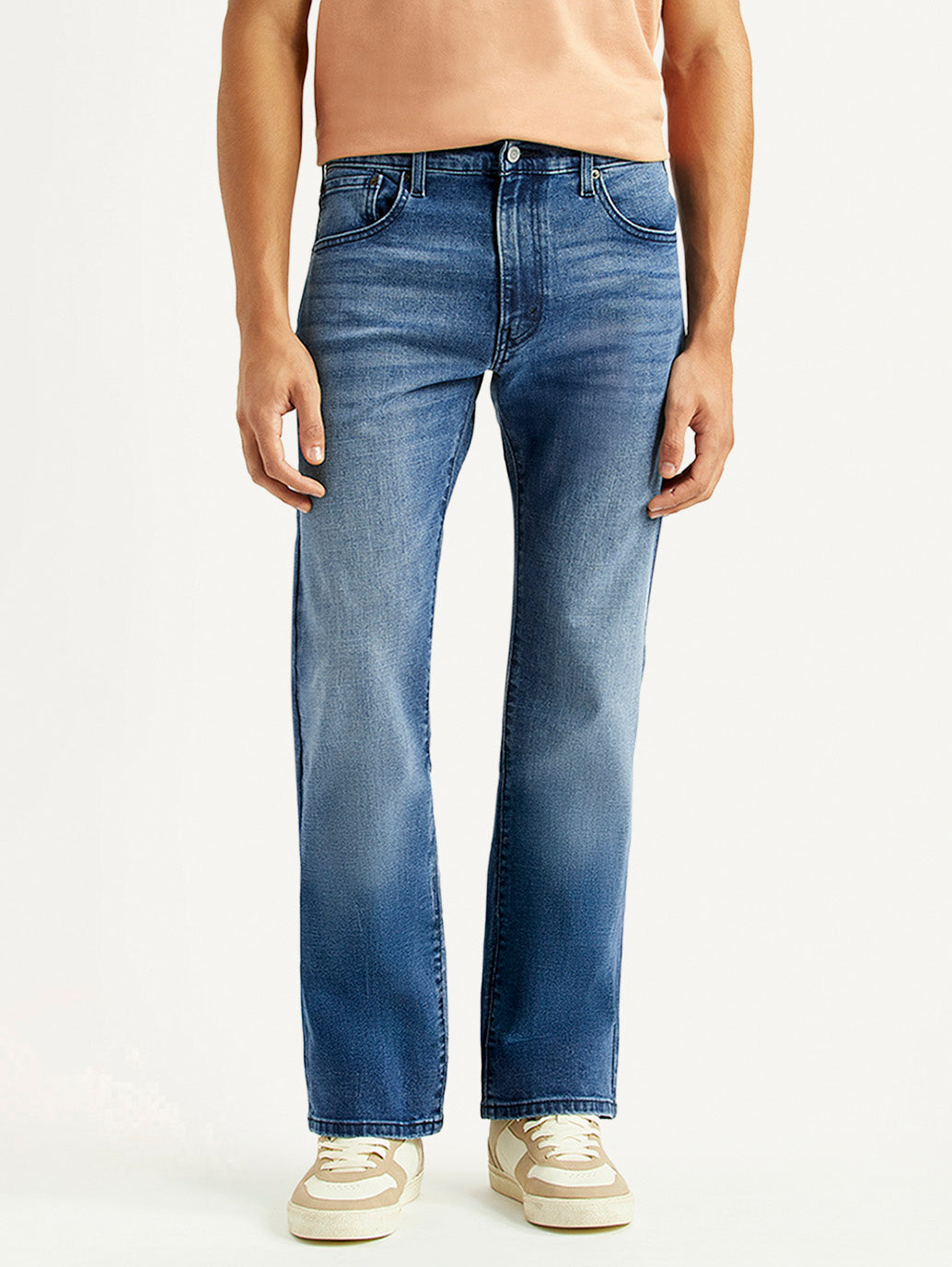 Men's 517 Blue Bootcut Fit Hyper Stretch Jeans - Front View