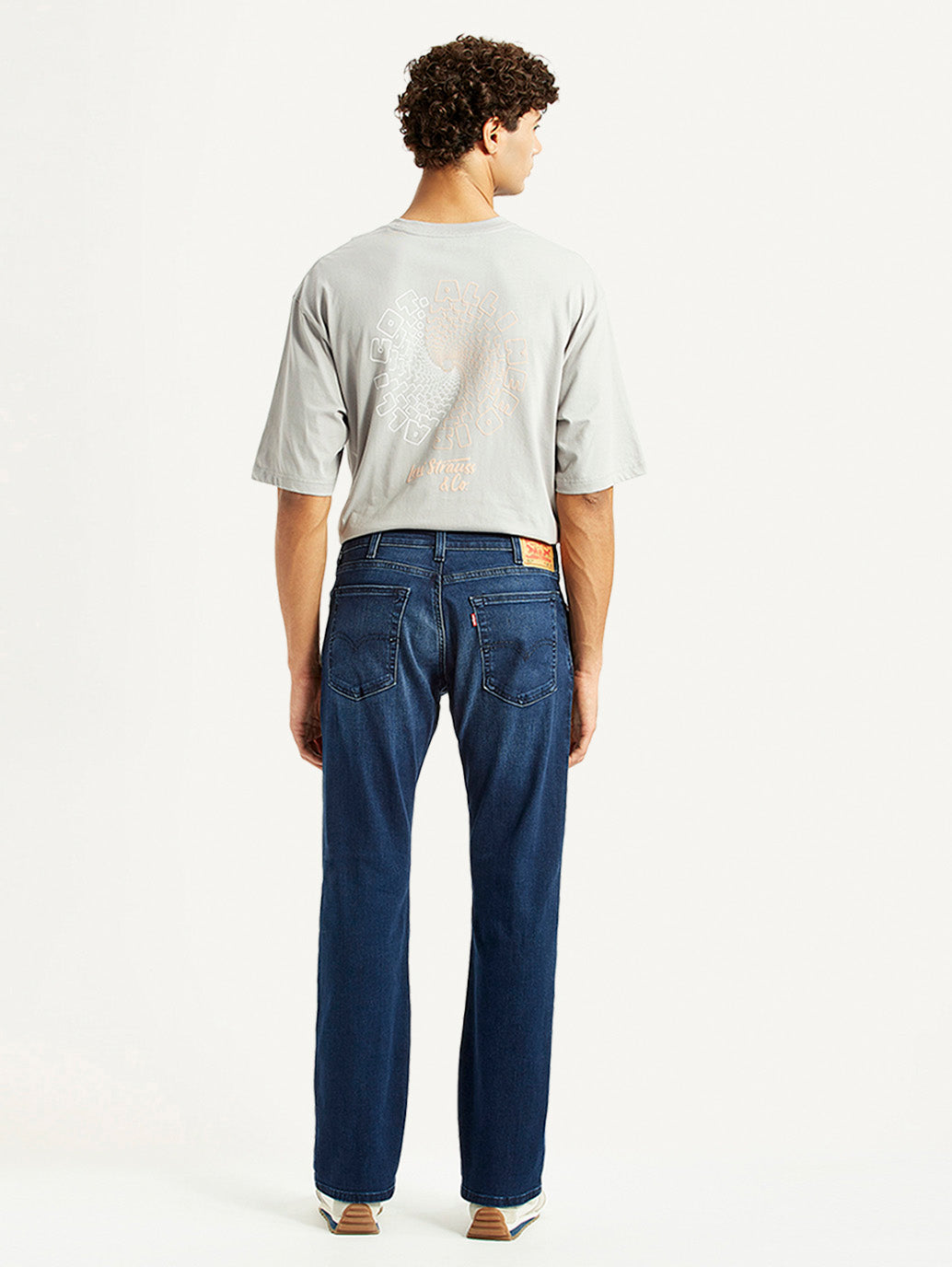 Men's 517 Blue Bootcut Fit Mid Rise Jeans - Back View