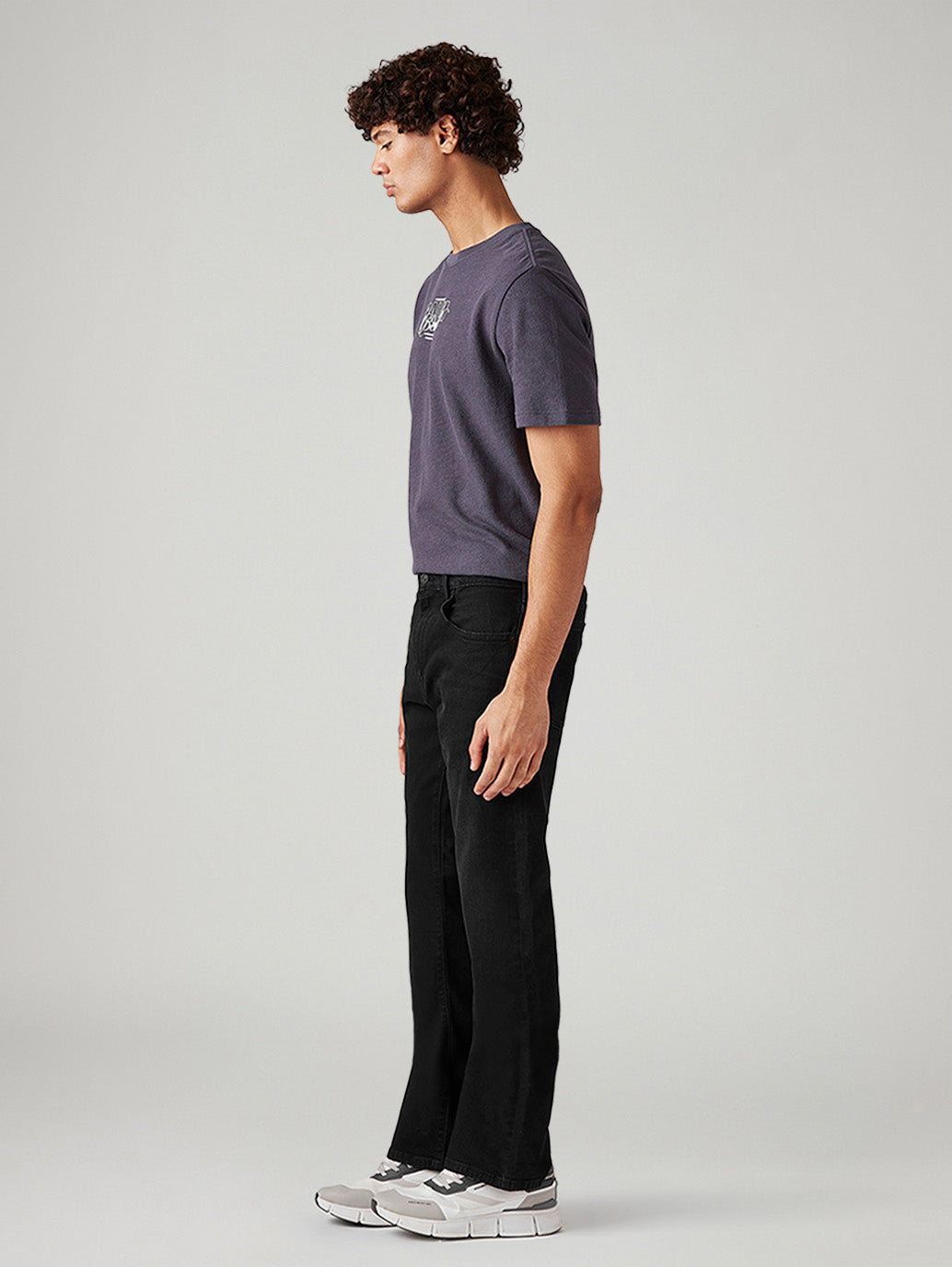 Men's 517 Black Bootcut Fit Mid Rise Jeans - Side View