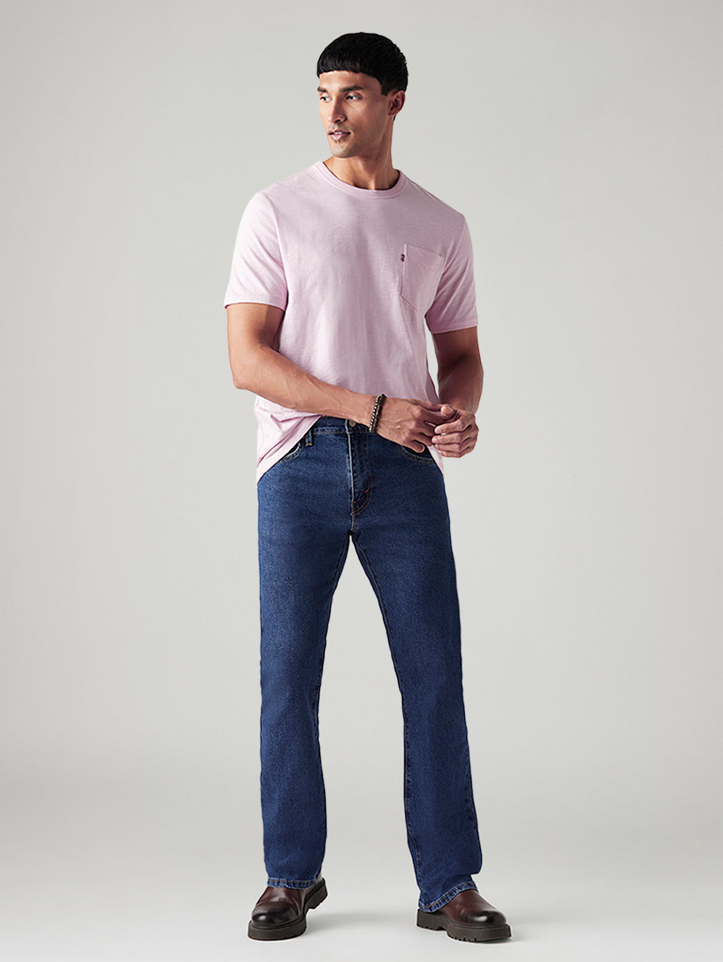 Men's 517 Blue Bootcut Fit Mid Rise Jeans - Styleshot View