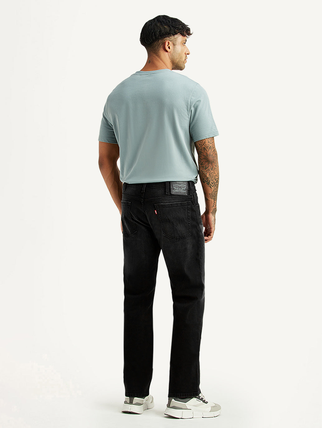 Men's 527 Black Bootcut Fit Hyper Stretch Jeans - Back View
