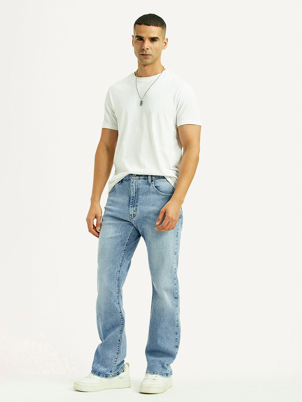 Men's 517 Light Blue Bootcut Fit Mid Rise Jeans - Styleshot View