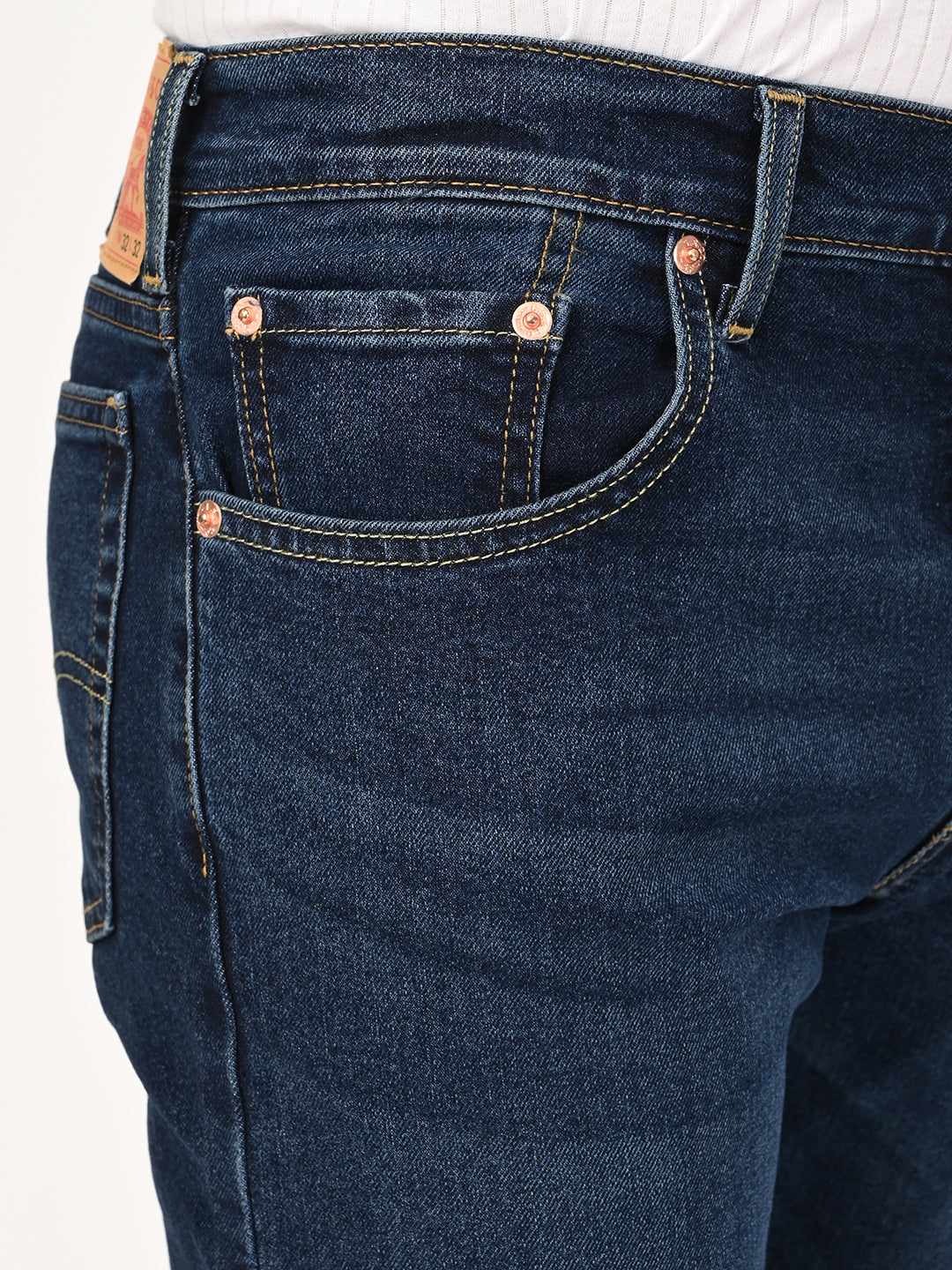 Men's 517 Dark Blue Bootcut Fit Mid Rise Jeans - detail View