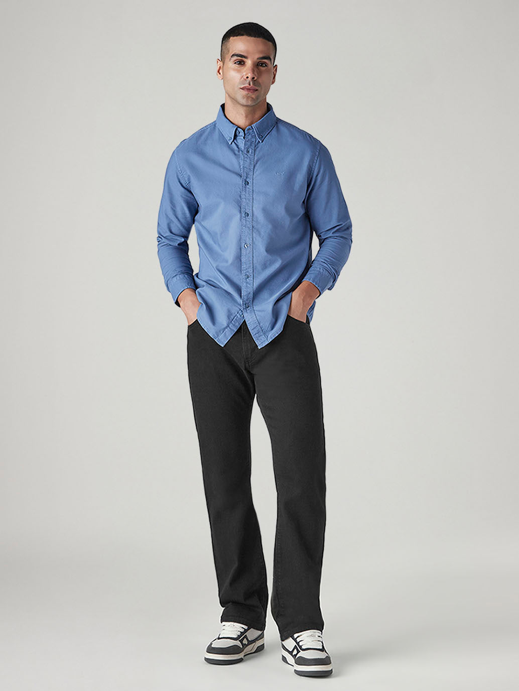 Men's 517 Black Bootcut Fit Mid Rise Jeans - Front View