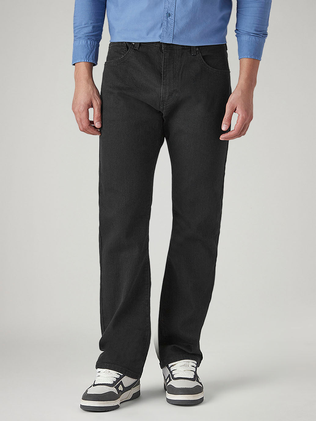 Men's 517 Black Bootcut Fit Mid Rise Jeans - Front View