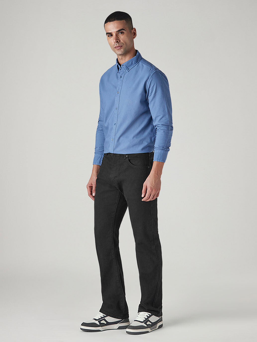 Men's 517 Black Bootcut Fit Mid Rise Jeans - Side View