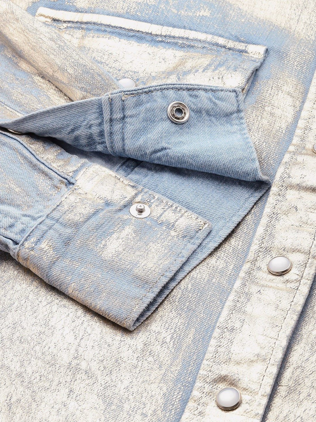 Women's Printed Regular Fit Denim Shirt - 3 View
