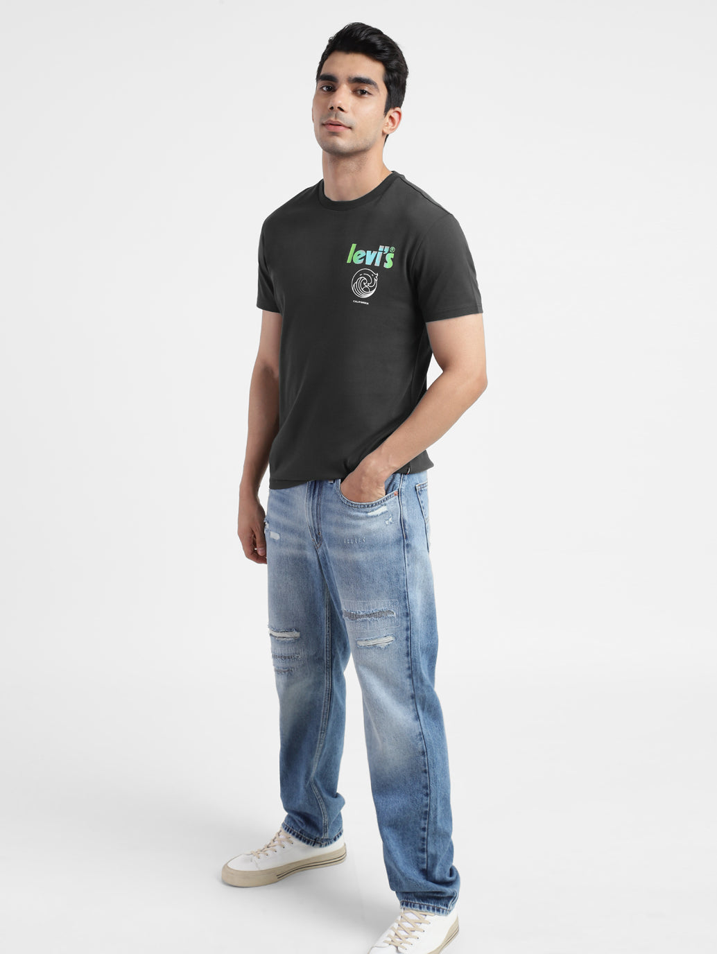 Men's Grey Printed Crew Neck T Shirt - 6b2d1f5a-825c-453d-9a45-ceaa45910542 View